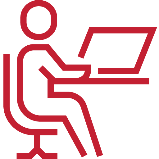 Person at desk icon